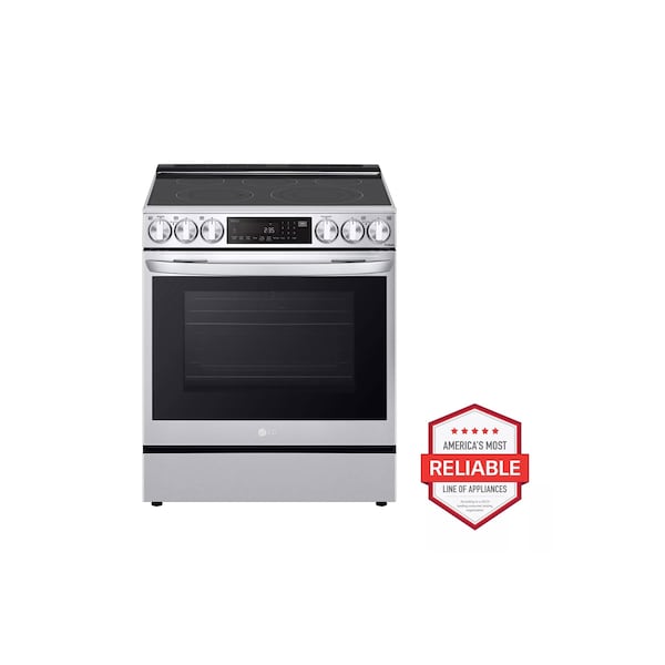 Lg 6.3 cu ft Smart Wi-Fi Enabled Stainless Steel Electric Slide-In Range LSEL6335F - main
